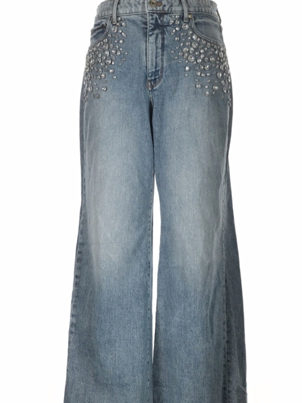 White House Black Market Embellished Wide Leg Jeans Size 8